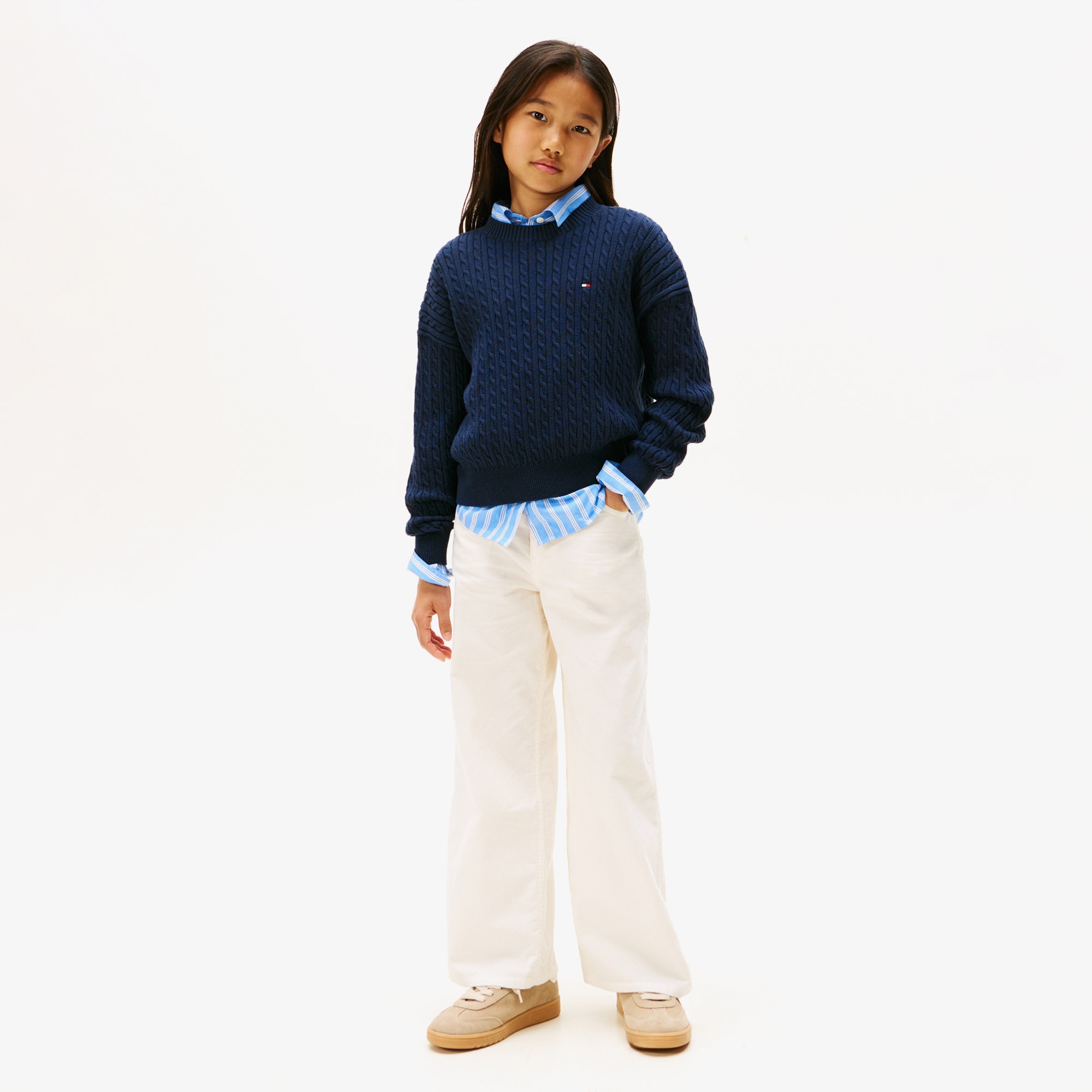 Tommy Hilfiger Cable Çocuk Lacivert Kazak