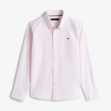 Tommy Hilfiger Flag Oxford Çocuk Pembe Gömlek