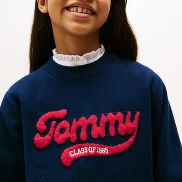  Tommy Hilfiger Logo Çocuk Lacivert Kazak