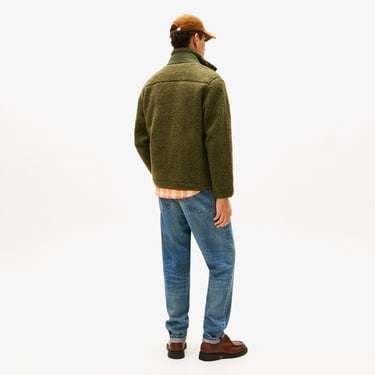  Tommy Hilfiger Teddy Through Erkek Fermuarlı Yeşil Ceket