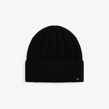  Tommy Hilfiger Flag Fluffy Kadın Siyah Bere