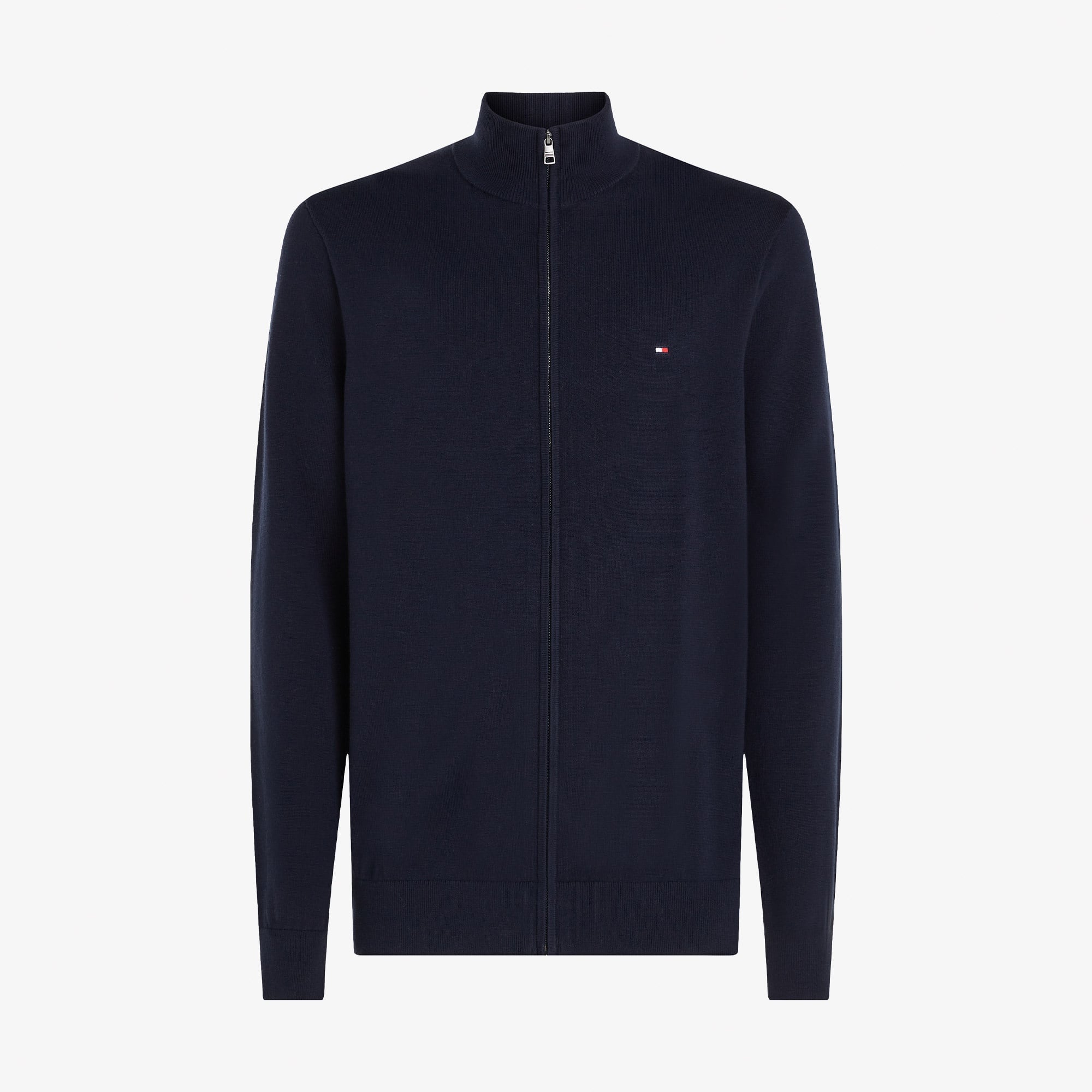 Tommy Hilfiger Essential Cotton Zip Erkek Lacivert Triko Hırka