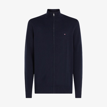  Tommy Hilfiger Essential Cotton Zip Erkek Lacivert Triko Hırka