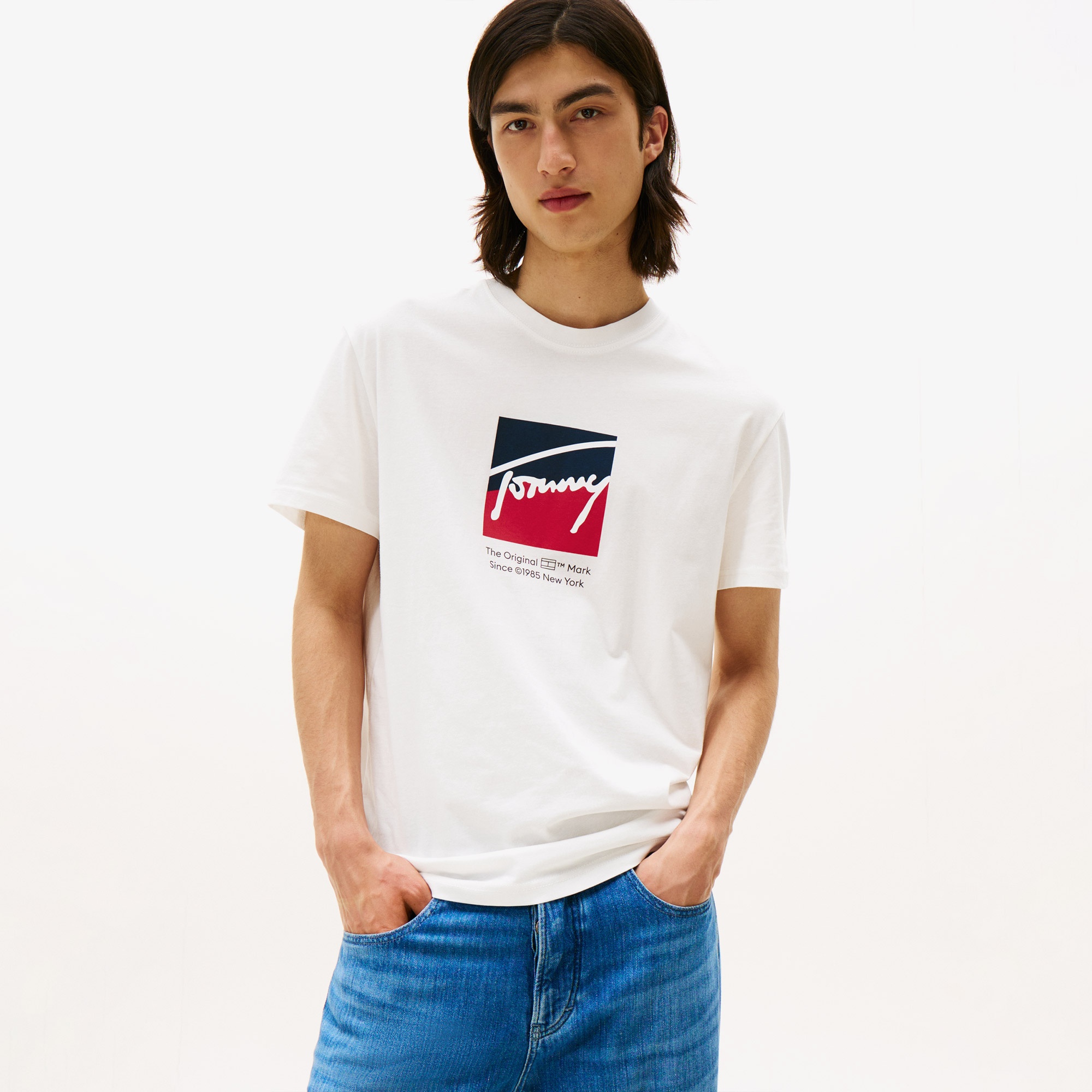 Tommy Jeans Erkek Beyaz T-Shirt