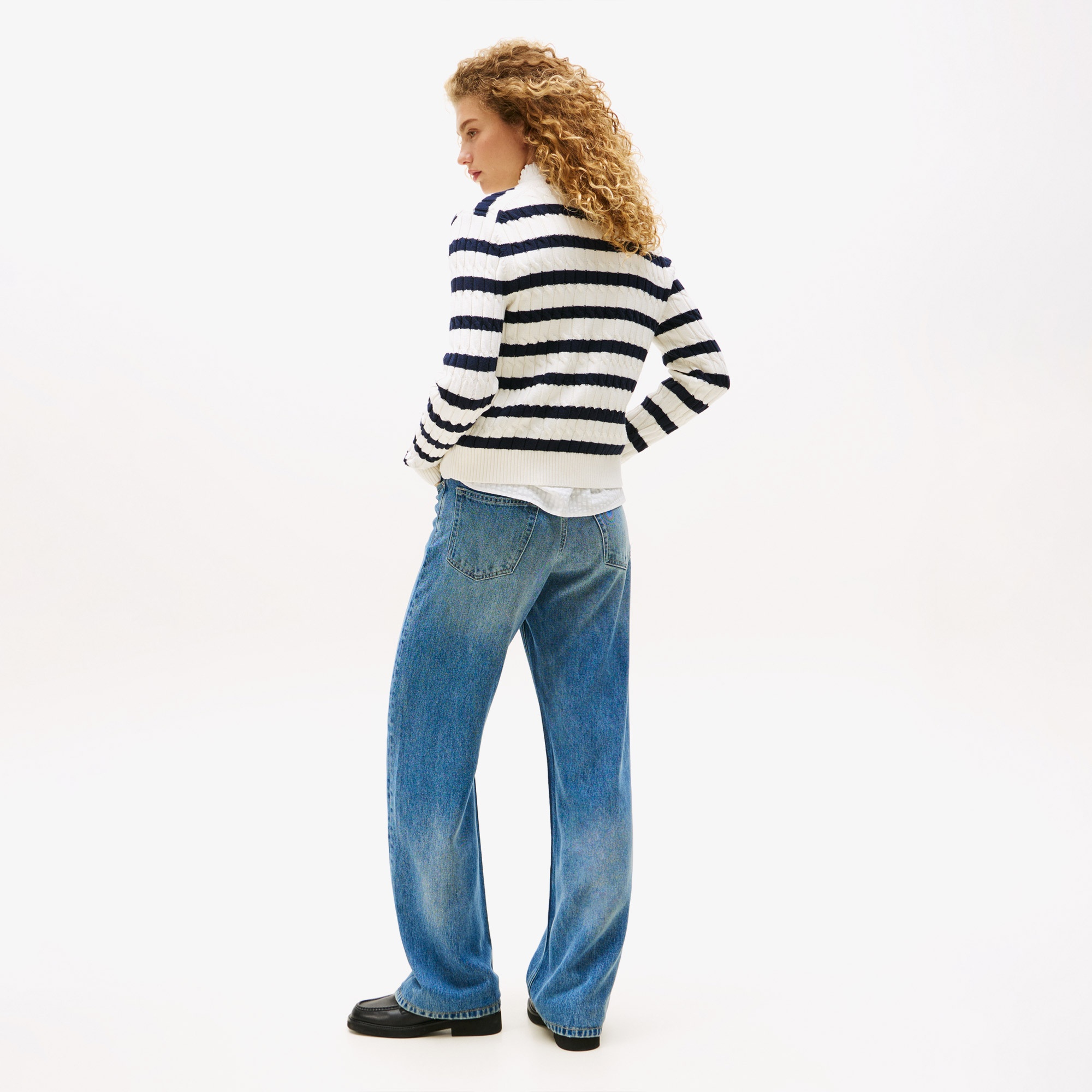 Tommy Hilfiger Cable Mid Cardi Kadın Beyaz Triko