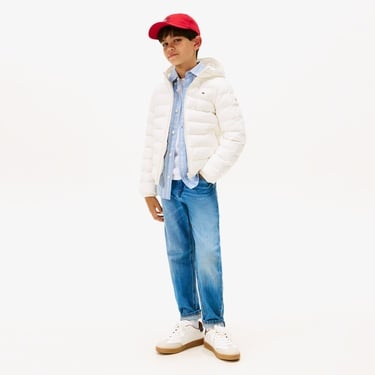  Tommy Hilfiger Lightweight Çocuk Beyaz Puffer Mont