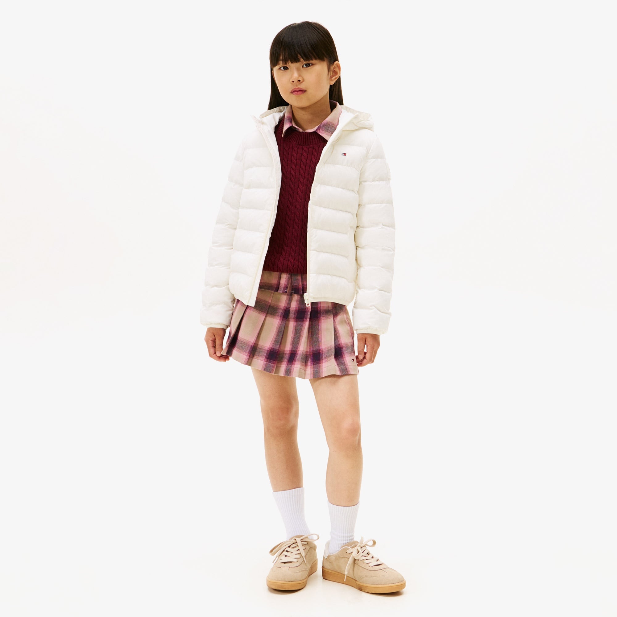 Tommy Hilfiger Lightweight Çocuk Beyaz Puffer Mont