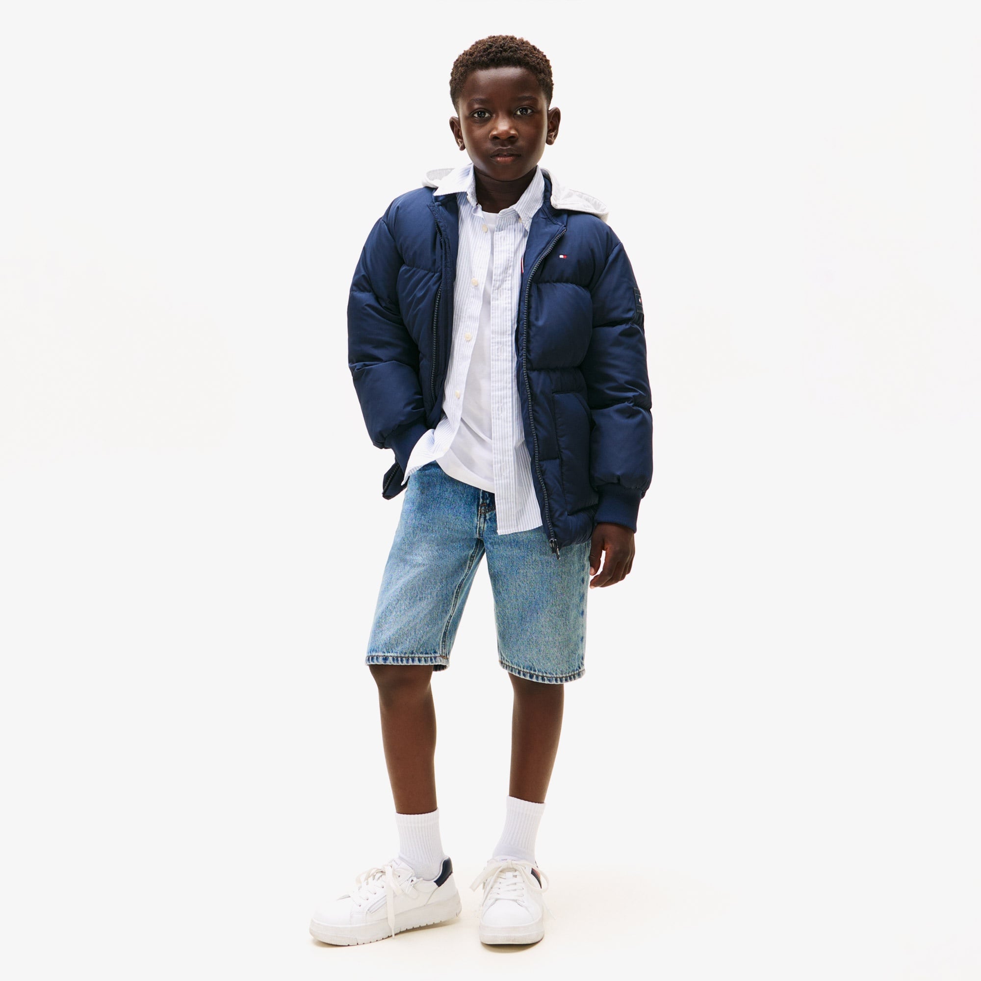 Tommy Hilfiger Flag Down Çocuk Puffer Lacivert Mont