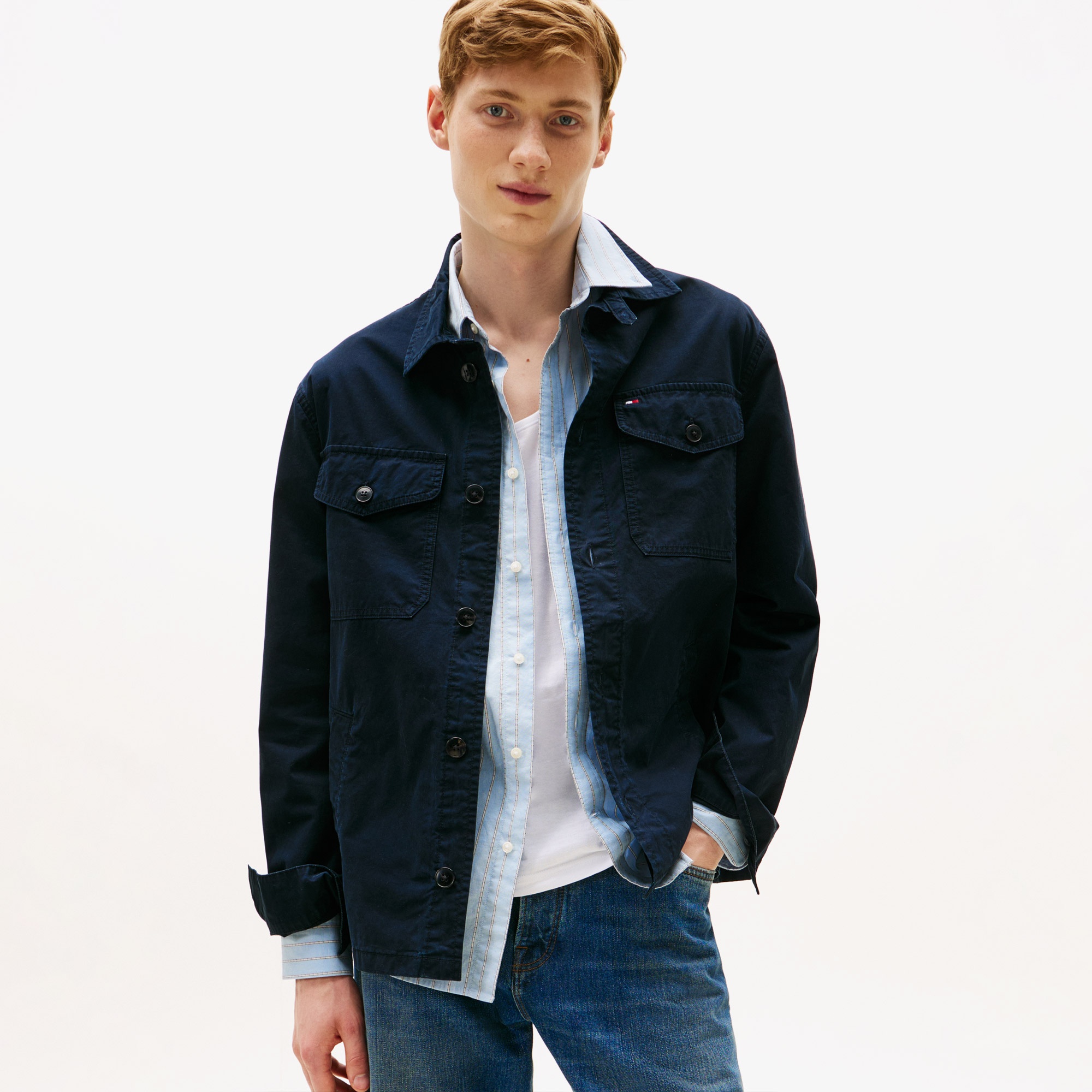 Tommy Hilfiger Cotton Twill Erkek Lacivert Ceket