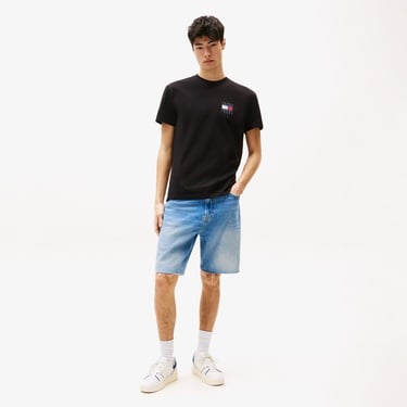  Tommy Jeans Regular Flag Erkek Siyah T-Shirt