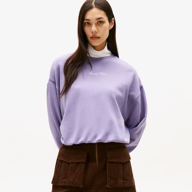  Tommy Hilfiger Classic Script Terry Kadın Mor Sweatshirt