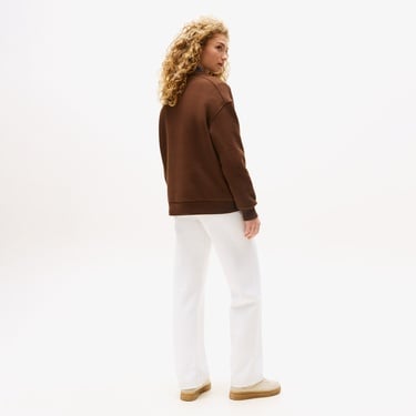  Tommy Hilfiger Varsity Terry Kadın Kahverengi Sweatshirt