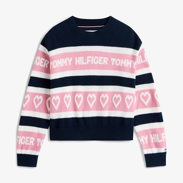  Tommy Hilfiger Intarsia Çocuk Mavi Kazak