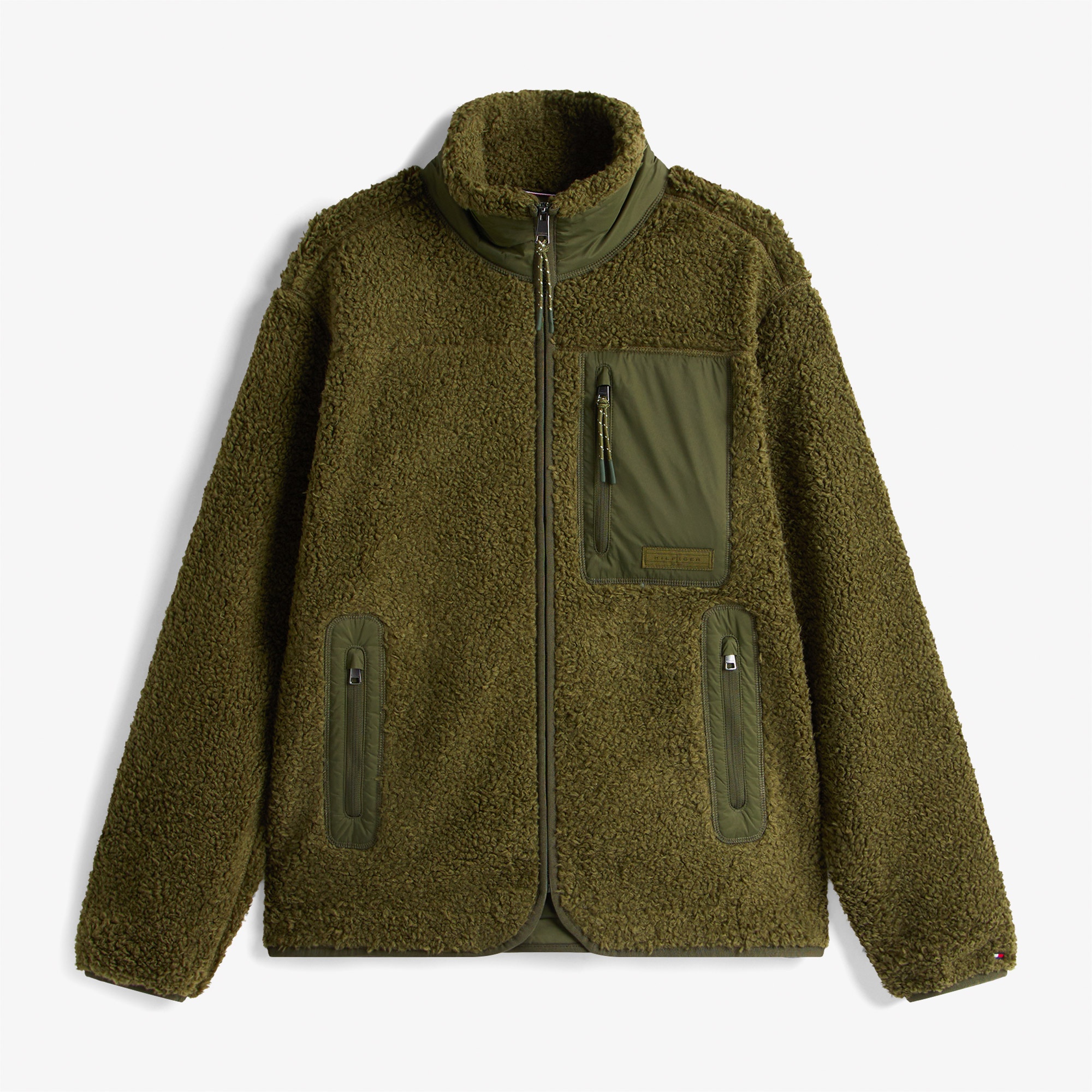 Tommy Hilfiger Teddy Through Erkek Fermuarlı Yeşil Ceket