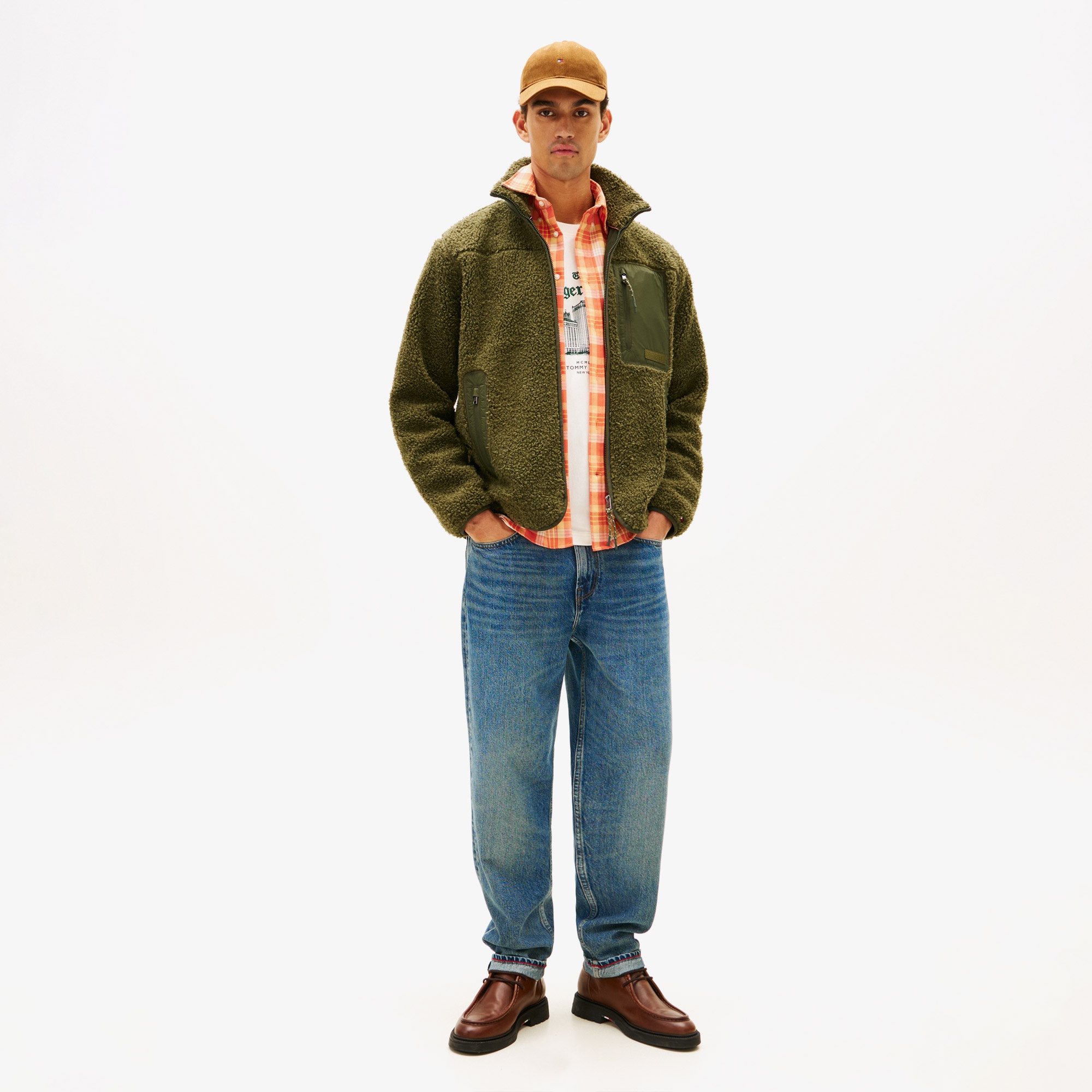 Tommy Hilfiger Teddy Through Erkek Fermuarlı Yeşil Ceket