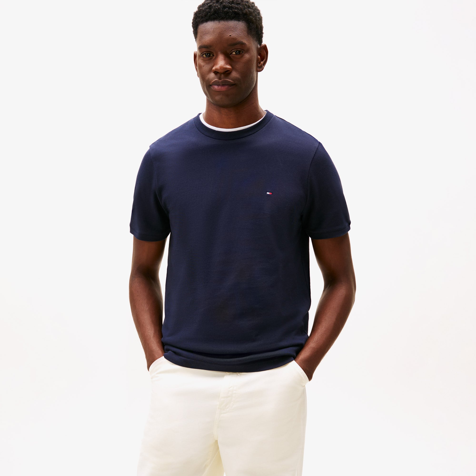  Tommy Hilfiger Pique Erkek Lacivert T-Shirt