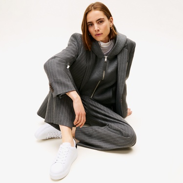  Tommy Hilfiger Platform Cupsole Patent Kadın Beyaz Sneaker