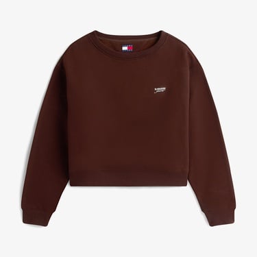  Tommy Jeans Silver Script Kadın Kahverengi Sweatshirt