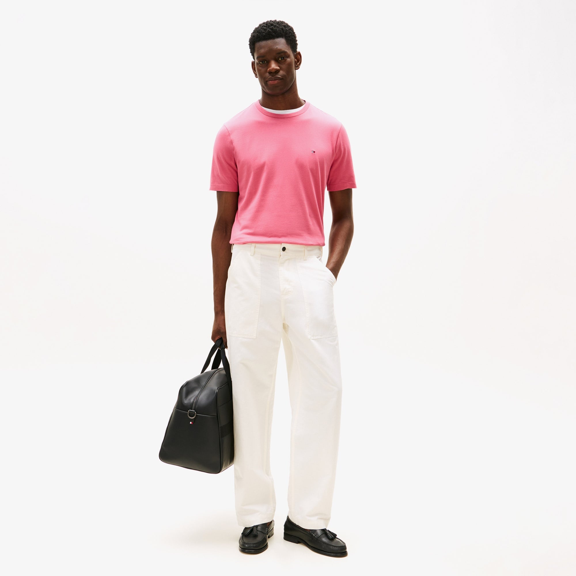 Tommy Hilfiger Essentials Seasonal Fit Solid Erkek Pembe T-Shirt