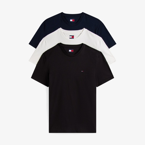  Tommy Jeans Xslim 3'lü Erkek Renkli T-Shirt