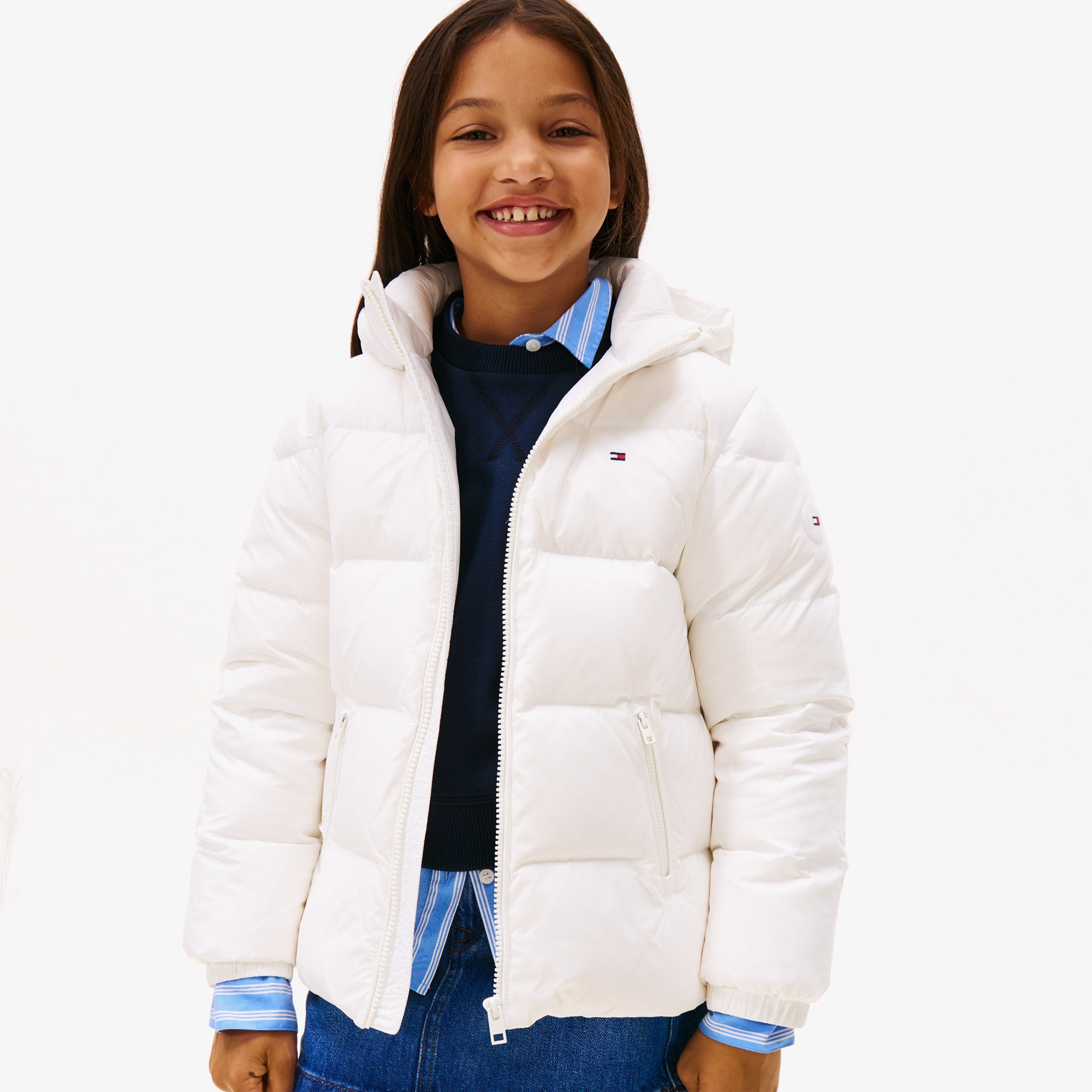 Tommy Hilfiger Essential Down Çocuk Puffer Beyaz Mont