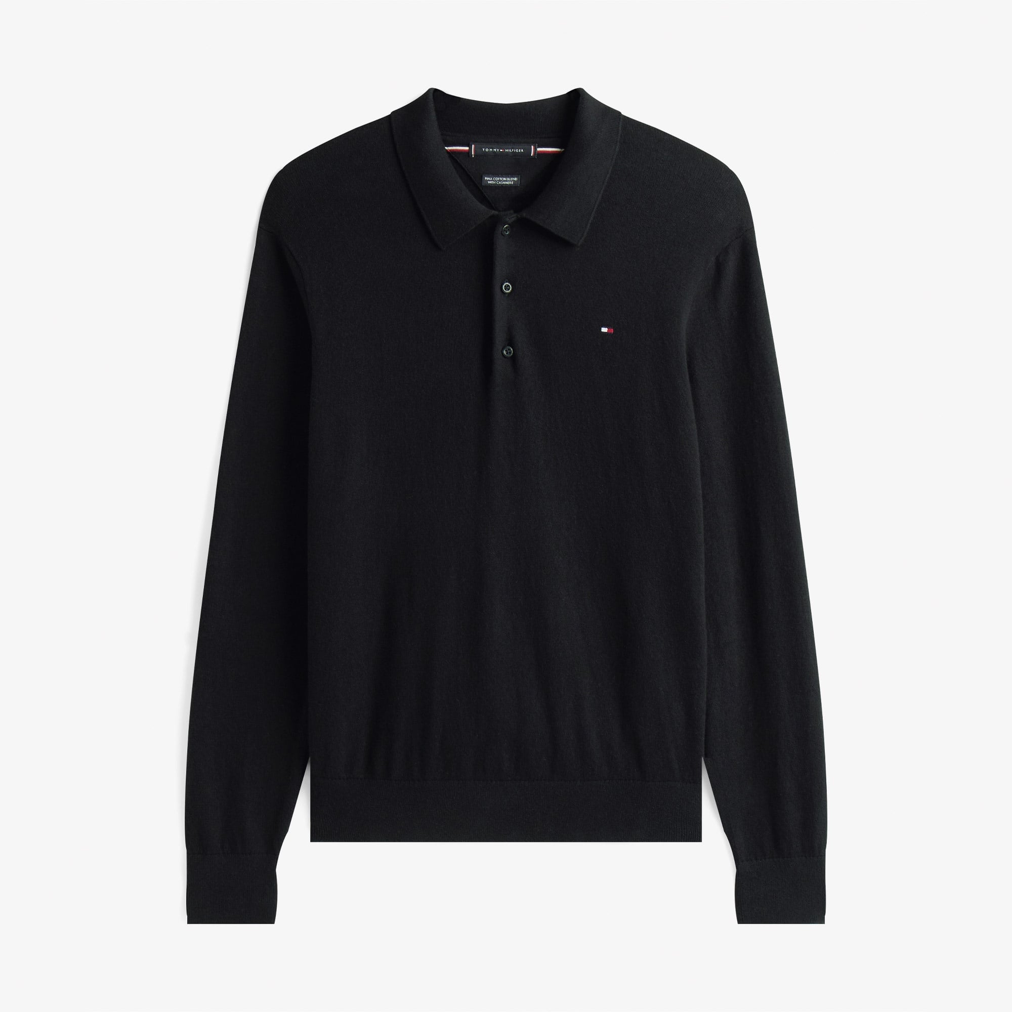 Tommy Hilfiger Pima Organic Cashmere Erkek Siyah Triko