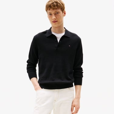  Tommy Hilfiger Pima Organic Cashmere Erkek Siyah Triko