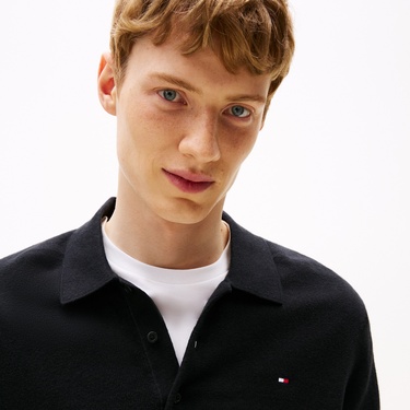  Tommy Hilfiger Pima Organic Cashmere Erkek Siyah Triko