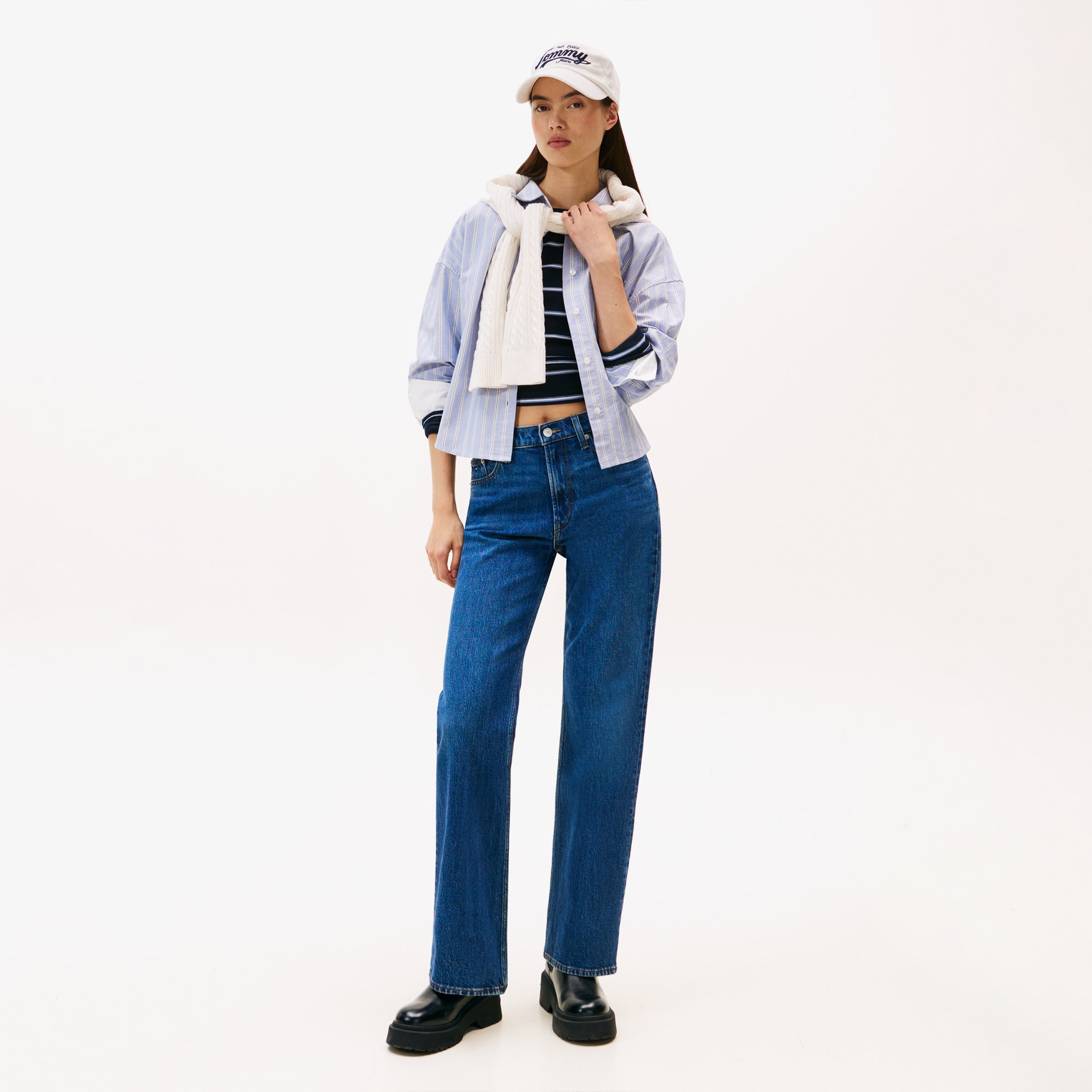 Tommy Jeans Chunky Shiny Leather Chelsea Kadın Siyah Bot