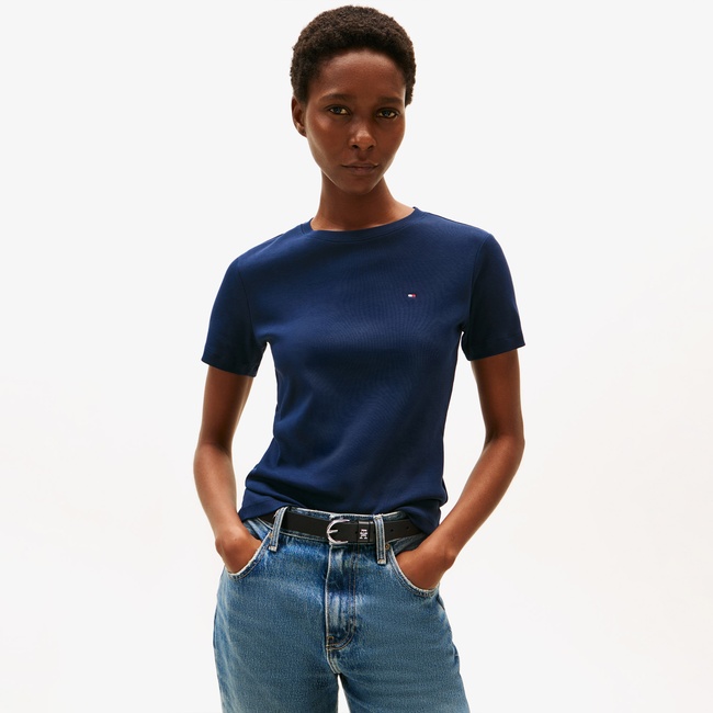  Tommy Hilfiger Slim Cody Kadın Mavi T-Shirt