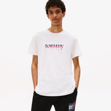 Tommy Jeans Slim Flag Erkek Siyah Eşofman Altı