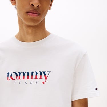  Tommy Jeans Slim Flag Erkek Siyah Eşofman Altı
