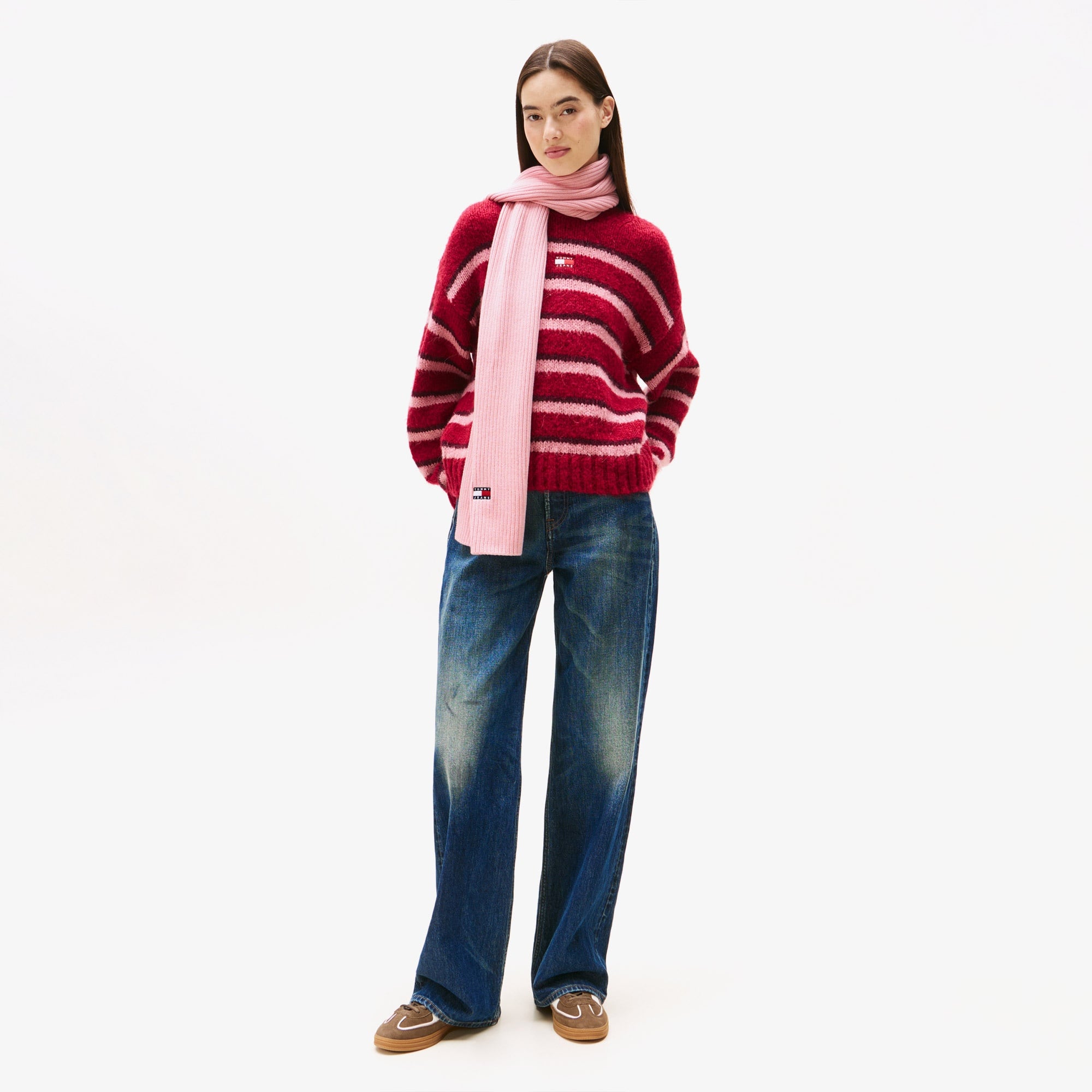 Tommy Jeans Heritage Core Kadın Pembe Atkı