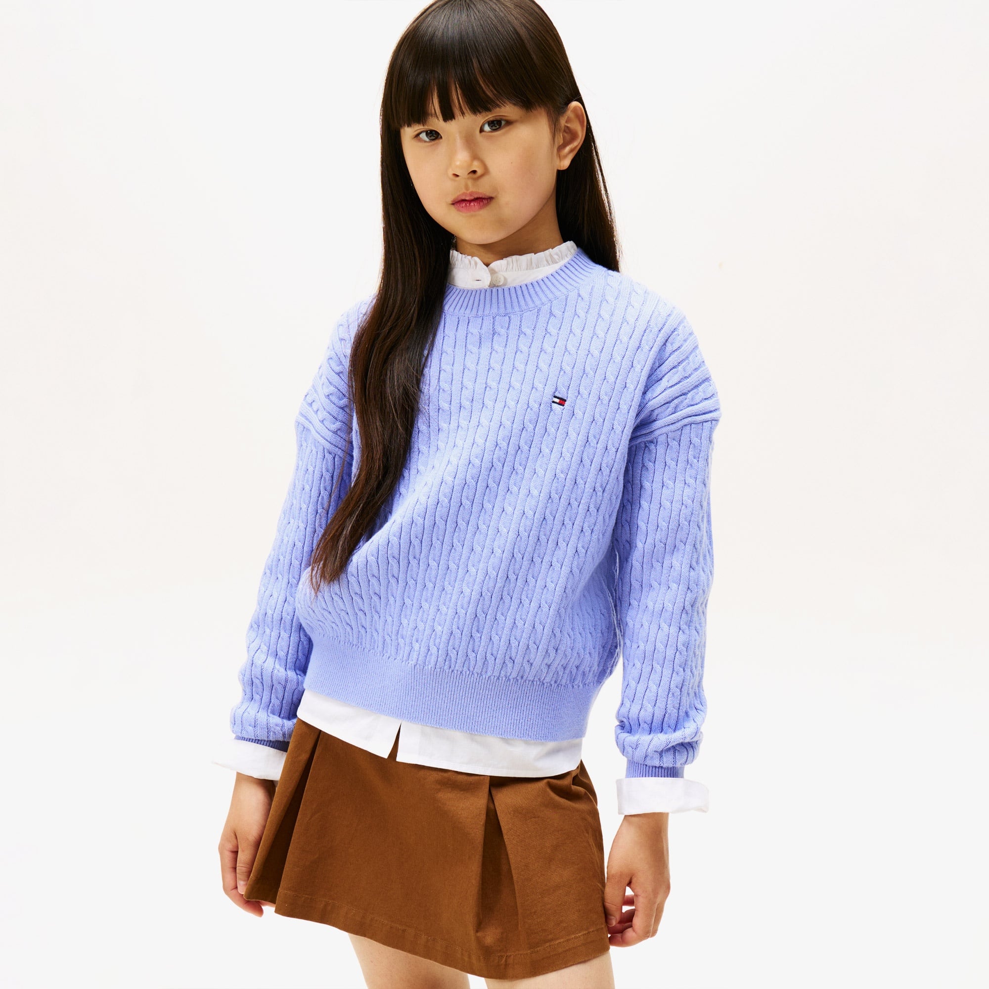Tommy Hilfiger Cable Çocuk Mavi Kazak