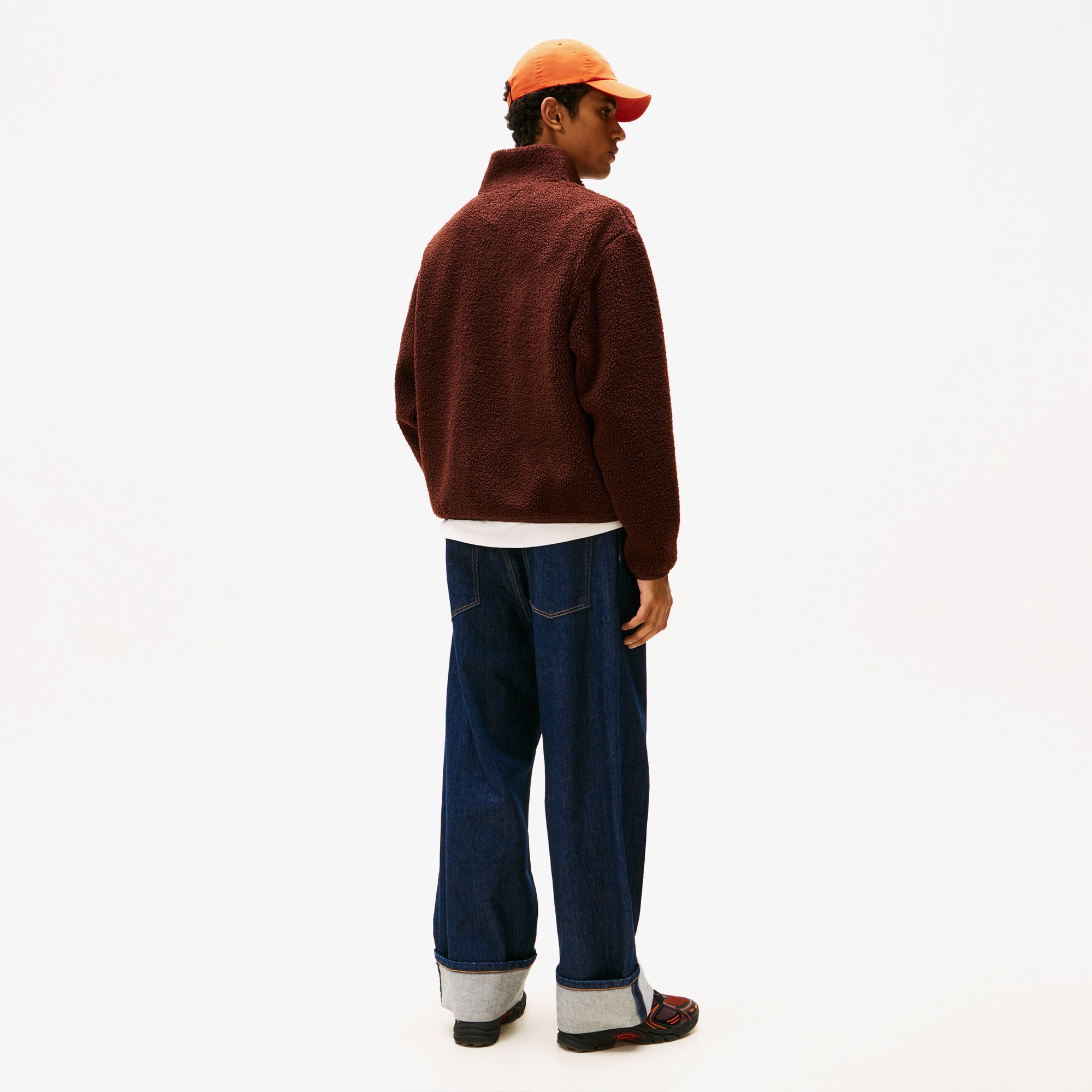 Tommy Jeans Relax Badge Erkek Kahverengi Fermuarlı Sweatshirt