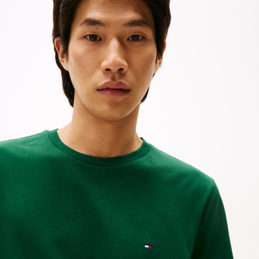  Tommy Hilfiger Essentials Seasonal Regular Fit Solid Erkek Yeşil T-Shirt