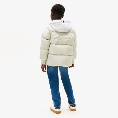  Tommy Hilfiger Flag Down Çocuk Puffer Krem Mont