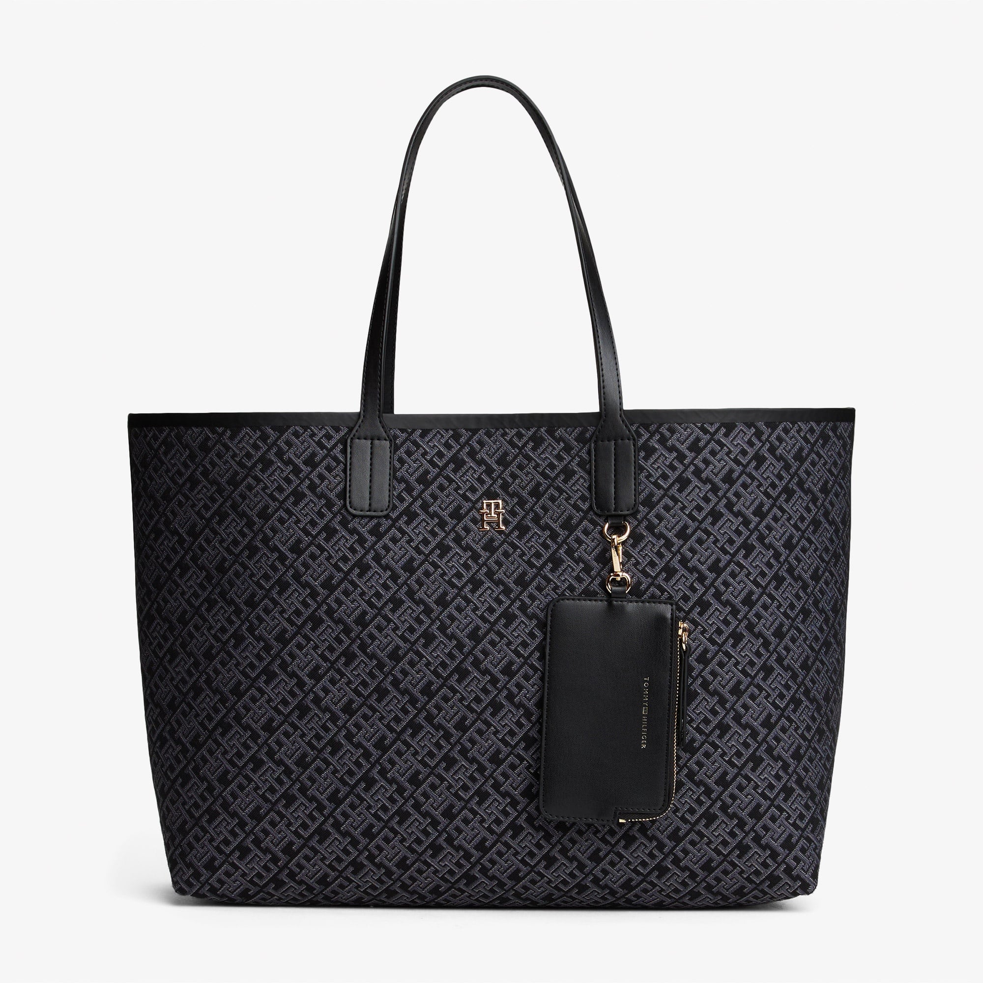 Tommy Hilfiger Icon Jacquard Kadın Siyah Tote Çanta