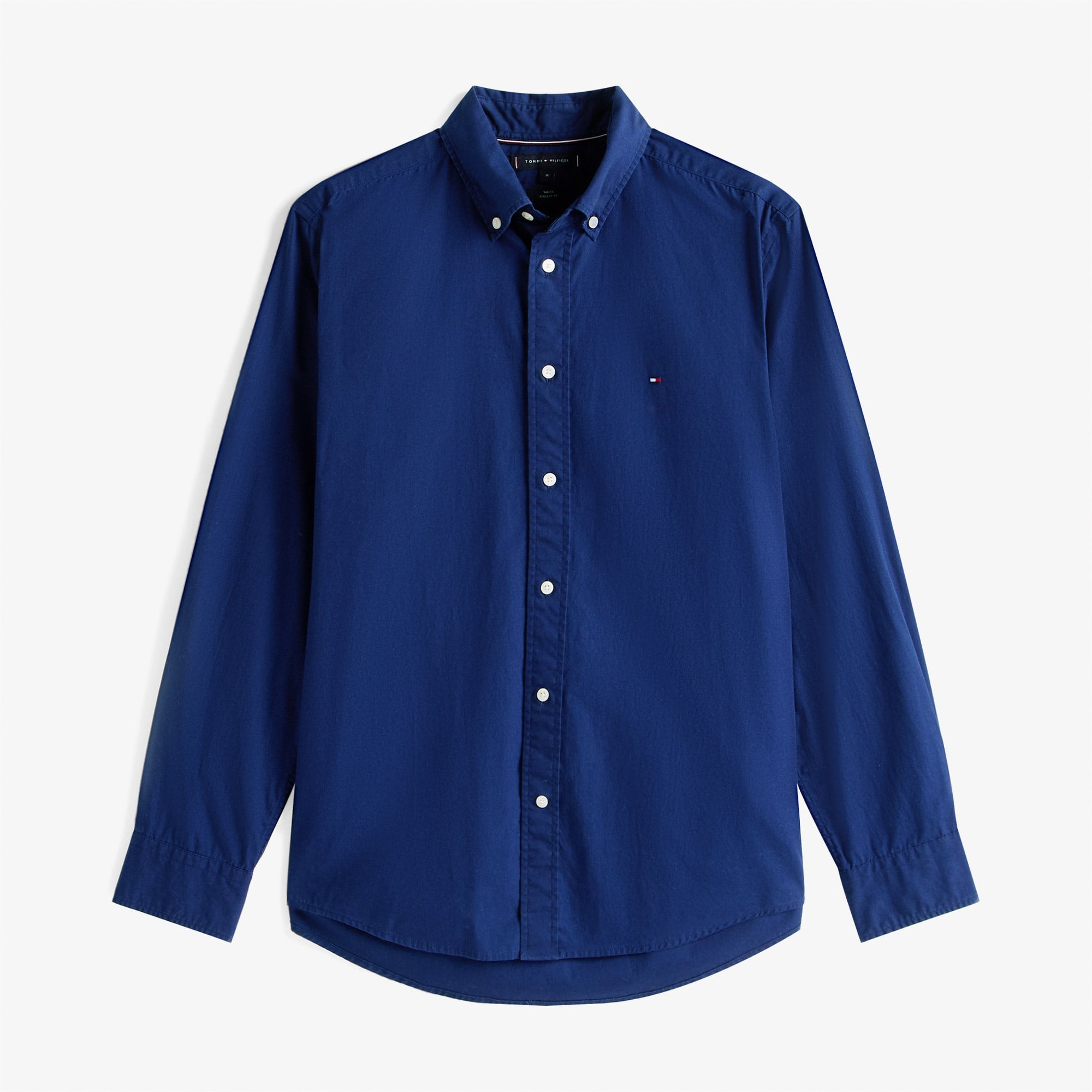 Tommy Hilfiger Flex Poplin Solid Erkek Mavi Gömlek