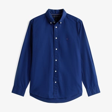  Tommy Hilfiger Flex Poplin Solid Erkek Mavi Gömlek