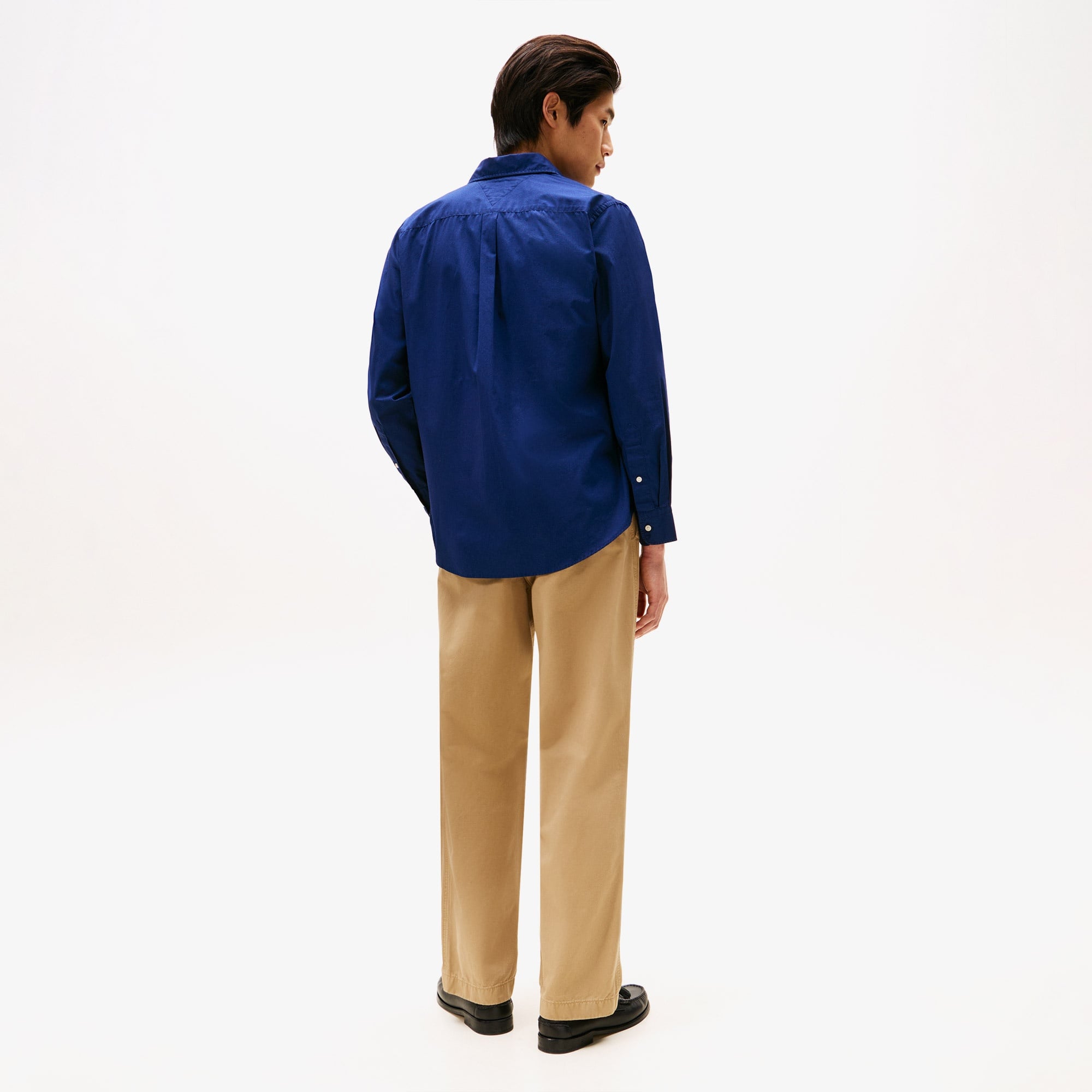 Tommy Hilfiger Flex Poplin Solid Erkek Mavi Gömlek