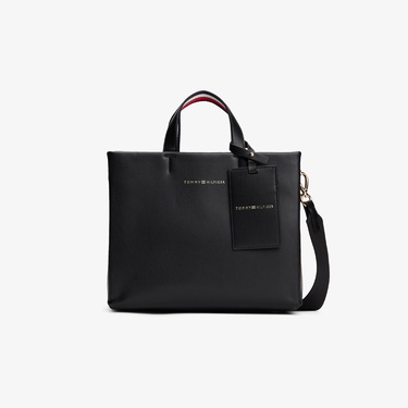  Tommy Hilfiger Established Med Shopper Kadın Siyah Tote Çanta