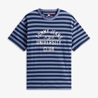  Tommy Jeans Relax Stripe Erkek Mavi T-Shirt