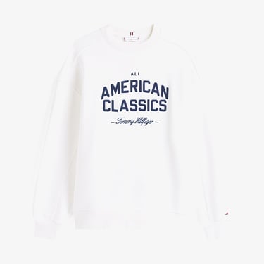  Tommy Hilfiger Varsity Terry Kadın Beyaz Sweatshirt