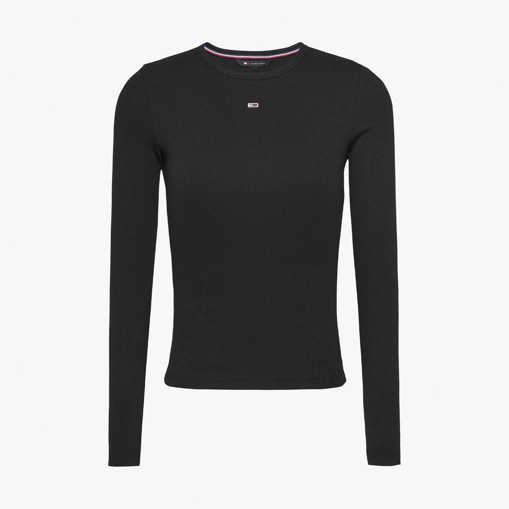 Tommy Jeans Slim Essential Kadın Siyah Uzun Kollu T-shirt