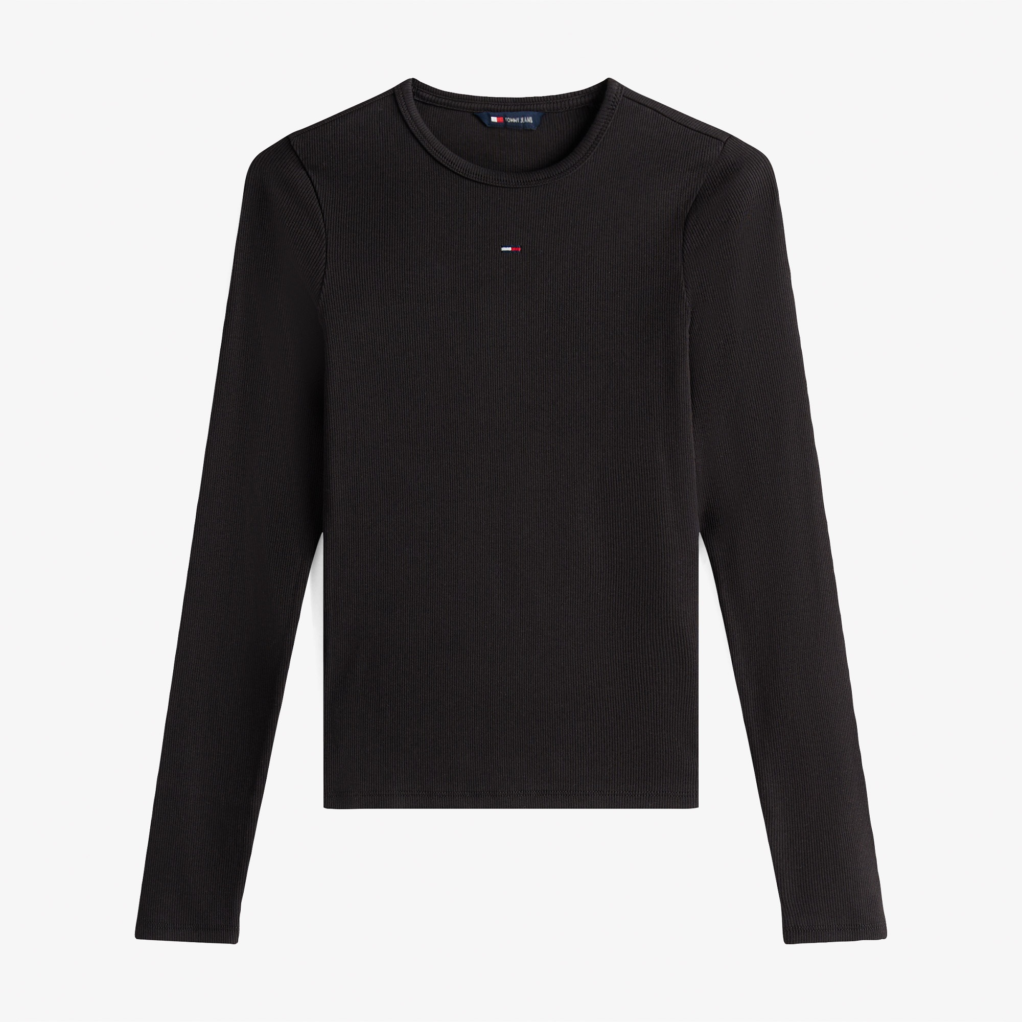 Tommy Jeans Slim Essential Kadın Siyah Uzun Kollu T-shirt