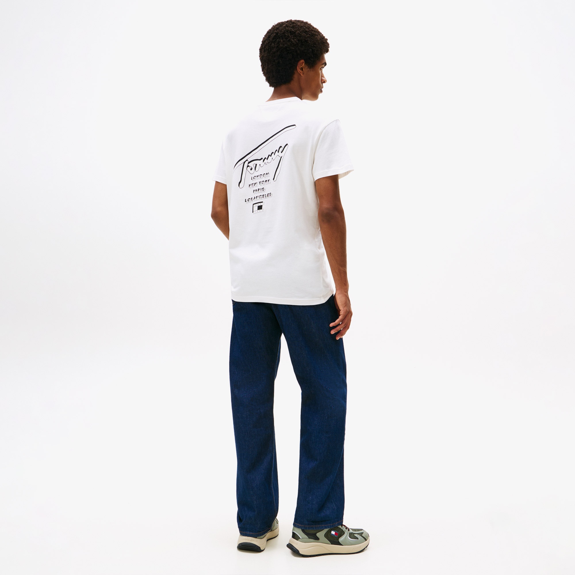 Tommy Jeans Regular Sign City Erkek Beyaz T-Shirt