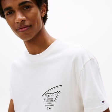  Tommy Jeans Regular Sign City Erkek Beyaz T-Shirt
