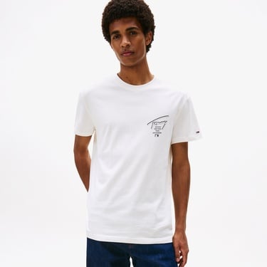  Tommy Jeans Regular Sign City Erkek Beyaz T-Shirt