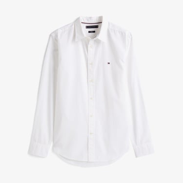  Tommy Hilfiger Flex Poplin Kent Collar Erkek Beyaz Gömlek